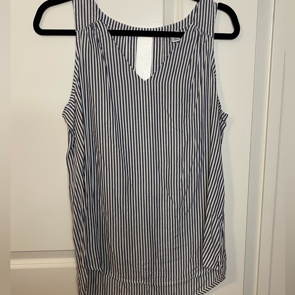 Grey and white striped top